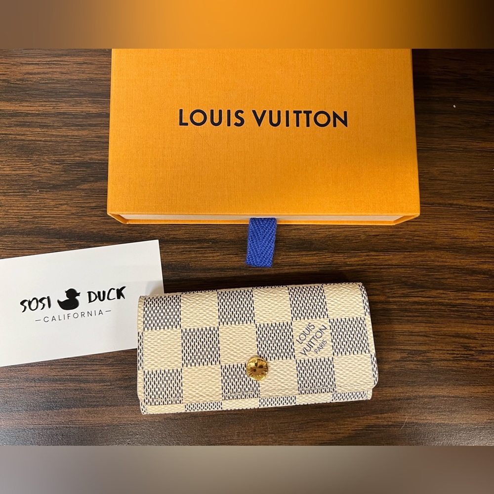 4 Key Holder in Damier Azur